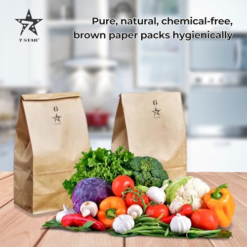 7STAR 6lb Brown Paper Bags, 500 Pack – Virgin Kraft Paper Lunch Bags, Food-Safe & Unbleached | Heavy-Duty, Grease-Resistant Sacks for Sandwiches, Snacks, Bakery, Takeout & Crafts - Image 5