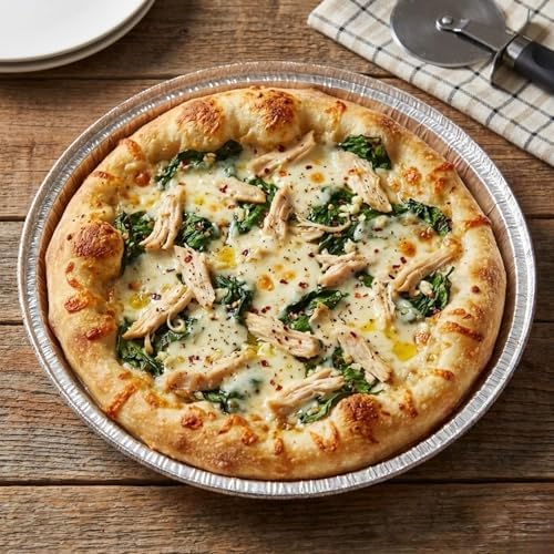 12 Pack 10 inch Disposable Aluminum Foil Pizza Pans | Made in USA, Versatile Round Baking Sheet, Personal Pizzas, Cookie Cakes, Freezer & Reheating - Image 4