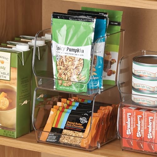 iDesign Stackable Open-Front Storage Bin, Clear - Image 3