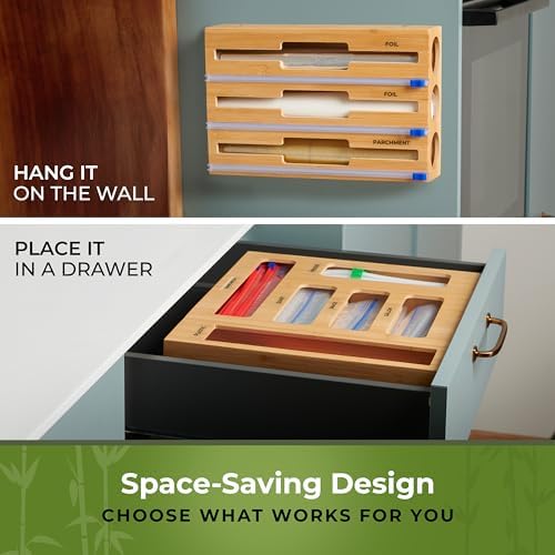 Kitchen Drawer Organizer, 9" 1 Sandwich Storage Bag Organizer & Foil Wrap - Image 6
