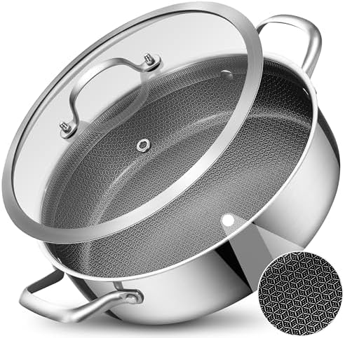 LOLYKITCH 5-Quart Deep Frying Pan with Lid | 12 Inch | Riveted Handles by LolyKitch