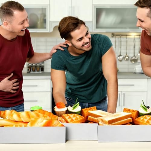 LemonRoad 50 Pack Cardboard Disposable Food Trays, White, 13" X 9" X 3" - Image 4