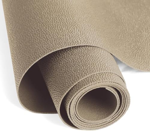 WochiTV Shelf Liner for Cabinets, Drawer Non Adhesive Non Slip Foam Mat for Kitchen, Pantry, Bathroom, Cupboard, Garage, Closet, Shelves, Drawer, Tool Box, Tan 11.8 x 236 inches by WochiTV