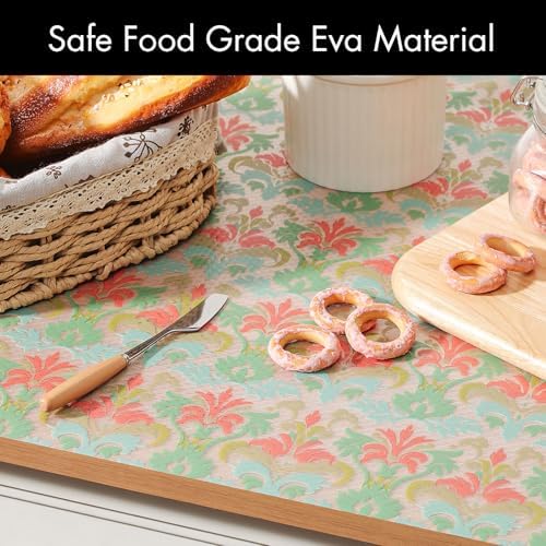Cooyes Shelf Liner for Kitchen Cabinets – Non-Adhesive Waterproof Drawer Liner – Durable EVA Material Easy-to-Cut Shelf Paper for Refrigerator, Cupboard, Dresser with Modern Pattern - Image 7