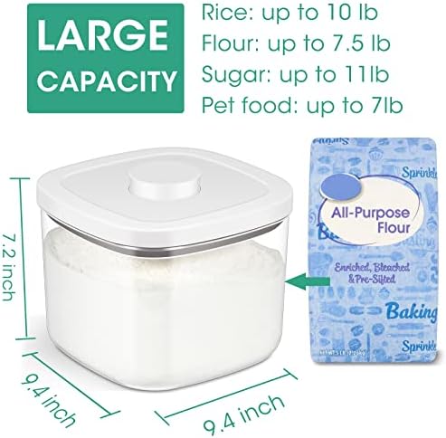 TBMAXS Airtight Rice Container 10 Lbs, Clear Plastic Food Storage Container Bin For Flour Sugar, Dry Food Holder with Easy Locking Lid for Kitchen Pantry Organization and Storage - Image 2