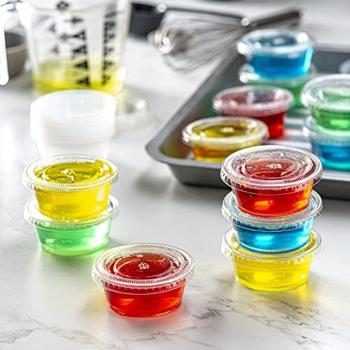 Pantry Value [Case of 2,000 3.25 oz. Clear Disposable Plastic Portion Cups with Lids - Small Plastic Condiment Containers for Sauce, Salad Dressings & Portion Control - Image 3