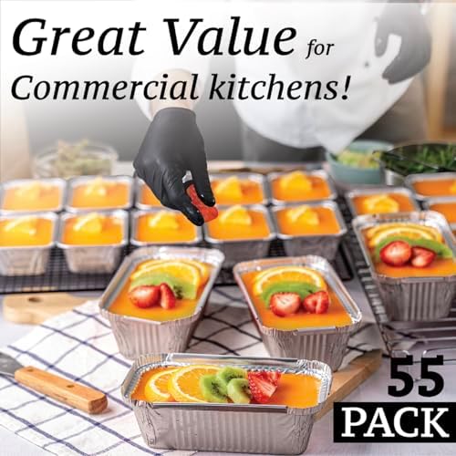 (55 Pack Aluminum Loaf Pans with Lids 1.5 LB Disposable Bread Tins for Baking, Lunch Containers, Single Serve Baking Dishes - Foil Loaf Pans, Aluminum Bread Pans 7.8 x 4.3 x2 Inches - Image 4