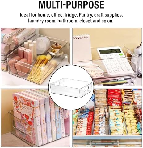 Clear Plastic Storage Bins, Pantry Organizers and Storage or Kitchen Organization and Storage Containers Bins for Organizing, Fridge, Freezer, Bathroom, Pantries, Refrigerator, Cabinet Organizer Bin - Image 6