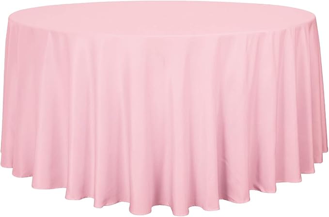 sancua Round Tablecloth, 120 Inch, Pink by sancua