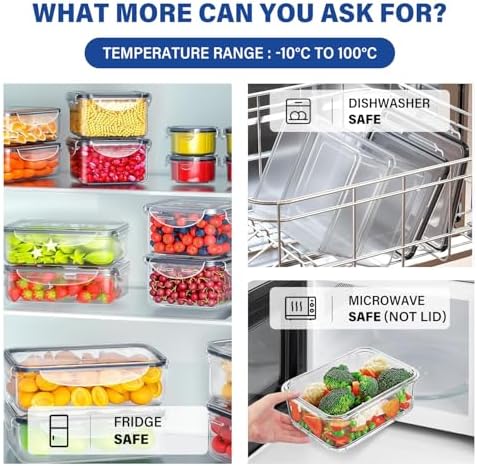 24 Pack Food Storage Container Set with Airtight Lids, Labels & Pen - Image 3