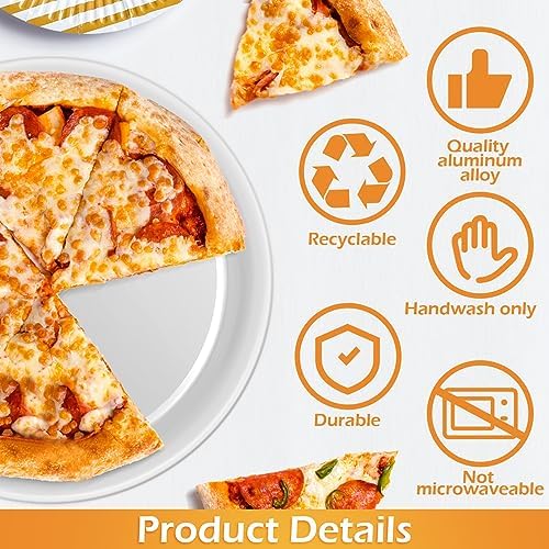 Bokon 12 Pcs 8 Inches Pizza Pans Bulk for Oven Non Stick Round Aluminum Pizza Plates Set for Pie Cake Tray Baking Restaurant Serving Home Kitchen Easy to Clean - Image 3