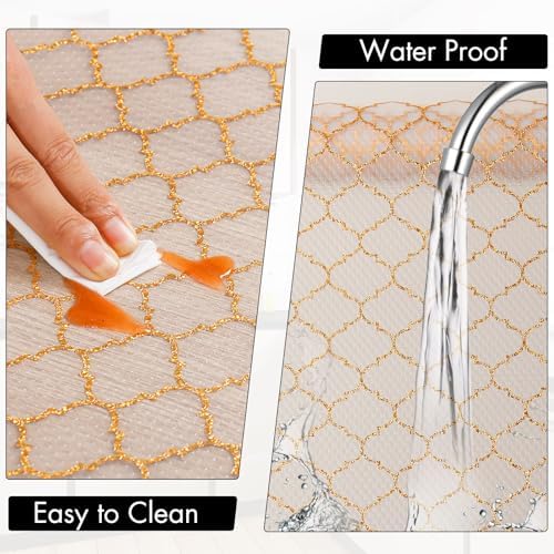 Cooyes Shelf and Drawer Liners for Kitchen Cabinets, Non Adhesive Cabinet Liner, EVA Waterproof Durable Non-Slip Drawer Mats for Shelves, Fridge, Storage, Kitchen Cupboards – Modern Pattern - Image 5