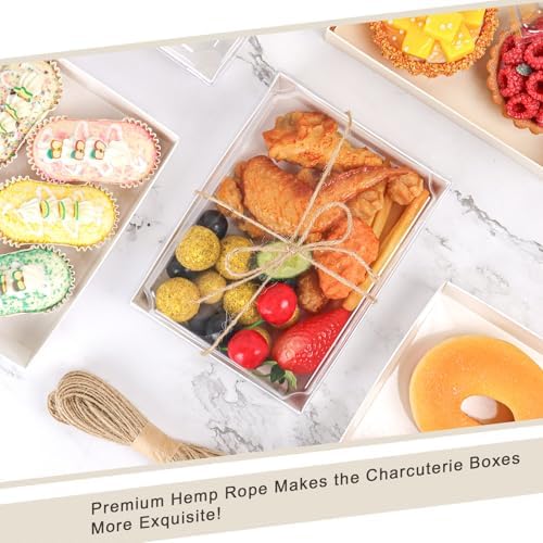 7x5 Inches Charcuterie Boxes with Clear Lids, 80 Pack Disposable Take Out Food Containers, Large Paper Bakery Cake Boxes for Strawberries, Cookies Cupcakes (White) - Image 3