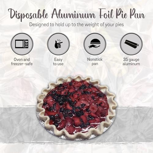 KitchenDance Medium Depth Disposable Aluminum Pie Pans - 9 Inches Round Foil Baking Pan Perfect for Home, Small Business - Aluminum Foil Pans for Baking, Storing, and Preparing Food, Pack of 500 - Image 2