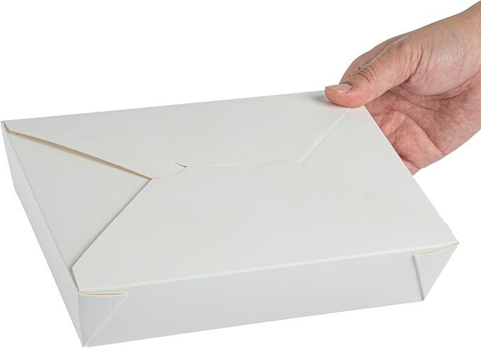 Restaurantware-Bio Tek 8.5 x 6.3 x 2 Inch Food Containers, 200 Durable Noodle Boxes - Disposable, Sustainable, White Paper 49-Ounce Takeout Boxes, Rectangle, For Takeouts, Or Picnics - Image 13