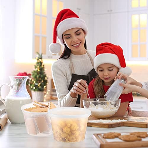 100 Sets 16 oz Plastic Deli Food Containers with Lids Bulk, Clear Airtight Disposable Food Storage Containers, Microwave, Freezer and Dishwasher Safe, for Meal Prep Soup Takeout Meal Prep Storage - Image 2