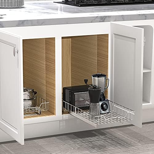 Simple Houseware Under Cabinet Pull Out Sliding Shelf, 21" Dx11 W, Chrome - Image 6