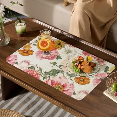 Quttisay Floral Shelf Liner Pink Cabinet Liners for Shelves 12In x 10FT - Image 5