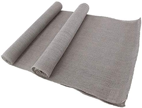 BambooMN Gray 15" x 88" Vintage Burlap Table Runner for Rustic Wedding Bridal Shower Bachelorette Graduation Party Table Decor Decorations, 2 Pieces by BambooMN