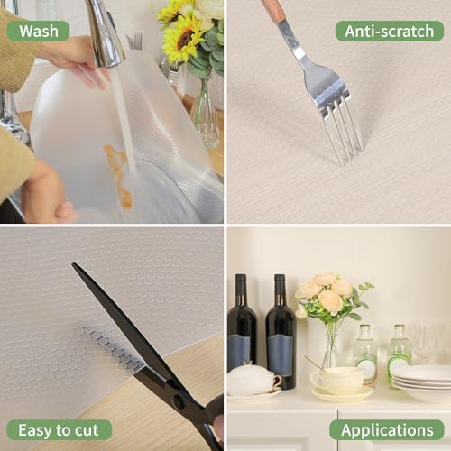 Shelf Liners 18 inch x 20 ft Kitchen Cabinets Liner Non-Stick Drawer Mats EVA Protector Shelving Cupboard Lining (Clear, 18 inch x 20 ft) - Image 3