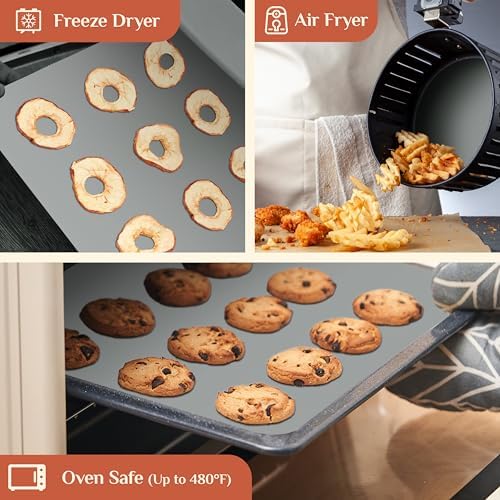 GTJ Silicone Baking Mat Roll, Reusable Baking Sheet Liners, 20 in x 6 ft | Free Cut to Size, Food-Grade, Non-Stick, Non-Slip, For Dough, Pastry, Air Fryer, Freeze Dryer, Oven Pan, Kitchen Counter - Image 3