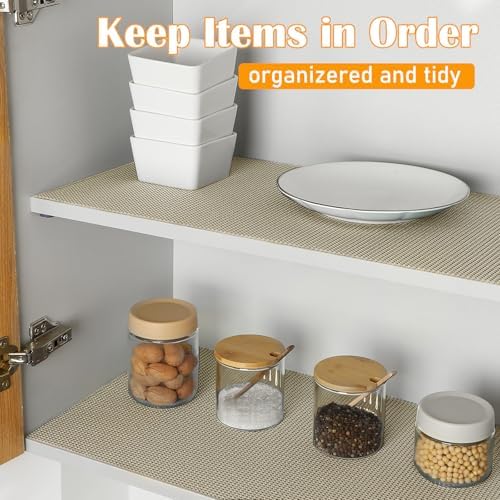 Songrey Non-Slip Shelf Cabinet and Drawer Liner, 12IN x 20FT, Beige - Image 4