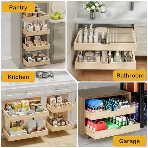 Pull Out Drawers for Cabinets, 16½” W x 21” D Soft Close Slide Out Drawers for Kitchen Cabinets, Cabinet Pull Out Shelves Requires At Least 17½” Cabinet Opening - Image 5