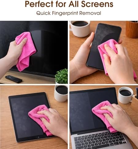 KitchLife Microfiber Cleaning Cloth Roll, 100 Pack - Tear-Away Microfiber Paper Towels, Lint-Free, Reusable, Washable for Kitchen, Car, Dishes, and Sensitive Surfaces (Hot Pink) - Image 5