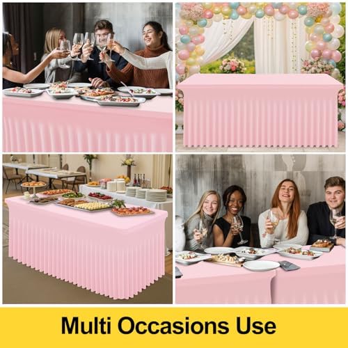 Smiry Spandex Elastic Fitted Table Cloth Skirt for 6FT Rectangle Table - Image 5