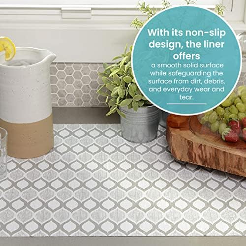 Con-Tact Brand Grip Prints Shelf Liner - Versatile 18" x 4' Durable Non-Adhesive Non-Slip Drawer and Cabinet Liner in Elegant Savoy Stone - Pack of 1 Roll - Image 6