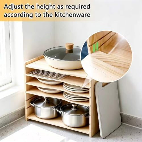 Celestite Wooden Baking Sheet Organizer for Cabinet, Baking Tray Organizer, Cookie Sheet Organizer for Cabinet Kitchen Storage Organization Accessories - Image 4