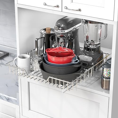 Simple Houseware Under Cabinet Pull Out Sliding Shelf Drawer, 18Dx17W - Image 7