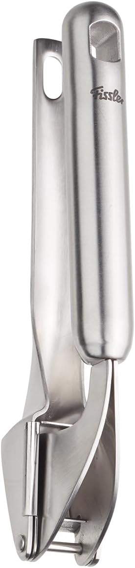Fissler Essential Garlic Press, 18/10 Stainless Steel Garlic Mincer & Crusher, Kitchen Cooking Utensil, Ergonomic Handle, Easy to Clean, Dishwasher Safe by Fissler
