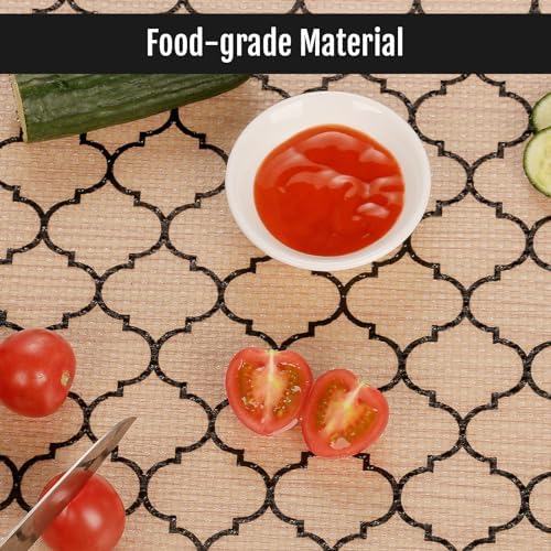 Cooyes Shelf Liner, Non Adhesive Drawer and Cabinet Liner, EVA Washable Oil-Proof Shelf Paper for Kitchen Cabinets, Refrigerator, Storage, Desks with Modern Pattern - Image 7