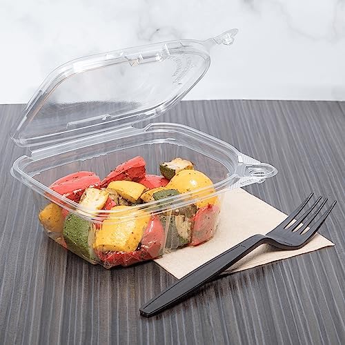 Karat 12oz PET Tamper Resistant Hinged Deli Container [200 ct] - Plastic Clamshell Food Containers, Easy Open Pull-Tab for Restaurants & Takeout - Image 2