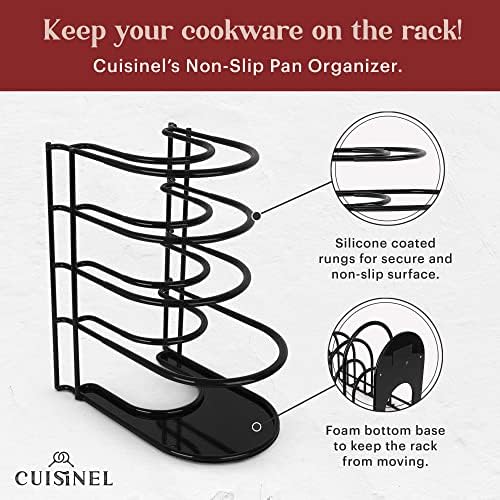 Cuisinel Pan Organizer for Cast Iron, Silicone-Coated 12" Skillet Rack - Image 4