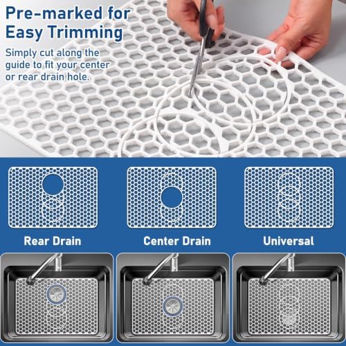 Bestjing Silicone Sink Protectors for Kitchen Sink - 19''x 13'', White - Image 4