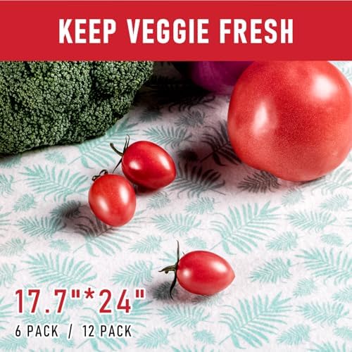 Cooyes Absorbent Refrigerator Liners, Non Slip Shelf Liner for Drawers & Kitchen Cabinets, Cloth Material Keep Produce Fresh Longer, Machine Washable, 17.7" * 24", 6 Pack - Image 5