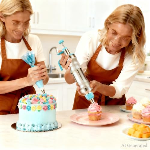 208PCS Cake Decorating Kit with Icing Dispenser Gun for Beginner - Image 7