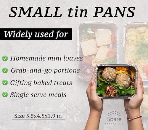 55 Pack - Aluminum Pan/Containers with Lids/Foil Containers/Aluminum Pans with Lids/Take Out Containers/Disposable Pans/Aluminum Foil Food Containers/Freezer Meals containers (1 LB) - Image 4