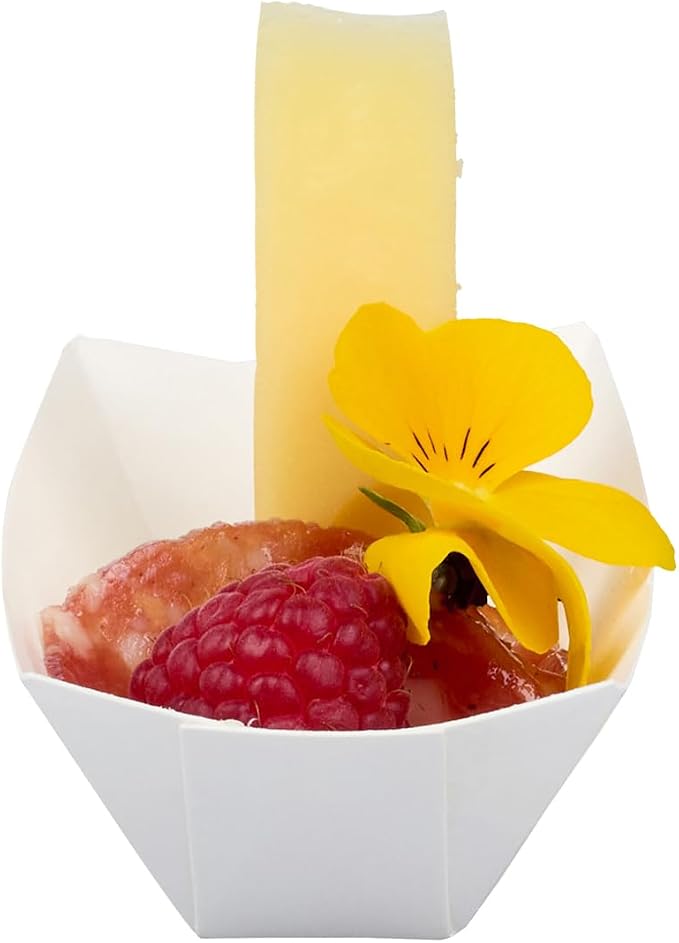 Restaurantware-Bio Tek 2 Ounce Food Trays, 50 Disposable Paper Food Trays - Heavy-Duty, Greaseproof, White Paper Boats, For Snacks, Appetizers, Or Treats, Use At Parties Or Carnivals - Image 14