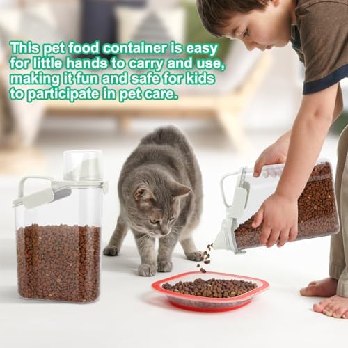 TBMax Rice Container Cereal Storage Container 2 Pack 3.2-Quart, Kitchen Pantry Dry Food Storage Holder with Easy-Pouring Spout & Handy Cup, Small Pet Dog Cat Food Dispenser for Daily Feeding - Image 6