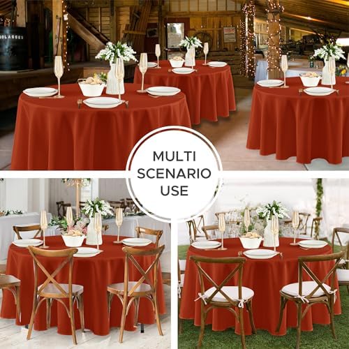 Fitable 8 Pack Rust Tablecloths 84 Inch Round for 36"-60" Tables - Image 6