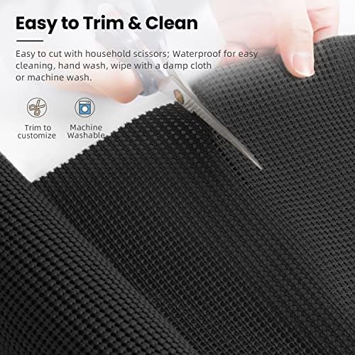 BAGAIL Non-Adhesive Shelf Liner, Thick Strong Grip Drawer Liners for Kitchen Cabinets, Heavy-Duty Easy Cut Cabinet Liners for Shelves, Pantry, Bathroom Cupboards - 20" x 20FT, Black - Image 4