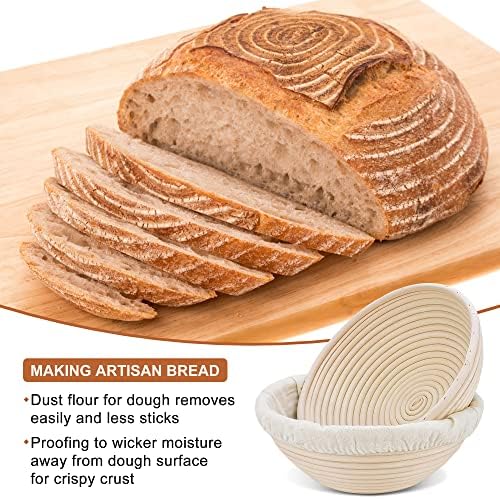 Banneton Bread Proofing Basket, 8.5 Inch, 2-Pack for Sourdough | Round Rattan Dough Rising Bowls Support Airflow and Manage Moisture To Help Dough Hold Shape and Form Rings on Artisan Loaves - Image 5