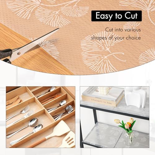Cooyes Shelf Liner, Non Adhesive Drawer and Cabinet Liner, EVA Washable Oil-Proof Shelf Paper for Kitchen Cabinets, Refrigerator, Storage, Desks with Modern Pattern - Image 4