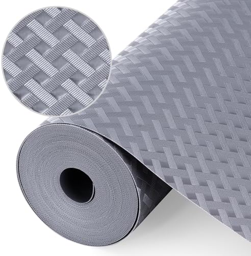 Shelf Liners, Non-Adhesive Drawer Liner, Waterproof & Oil-Proof Kitchen Cabinet Cupboard Liner Plastic EVA Material BPA Free Fridge Liner Mats Paper Protector for Shelves (Grey/20in x 240in) by Origuuds