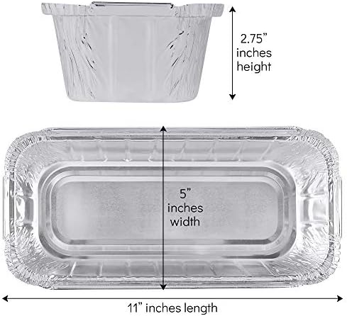 PLASTICPRO [3 Lb 10 Pack Disposable Loaf Pans Aluminum Tin Foil Meal Prep Bakeware - Cookware Perfect for Baking Cakes, Bread, Meatloaf, Lasagna 3 Pound 11'' X 5'' X 2.75'' - Image 2