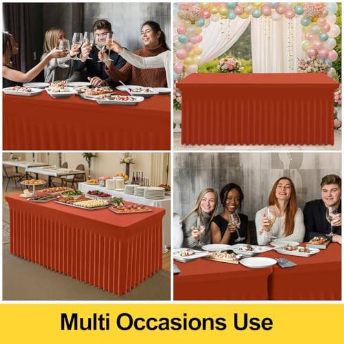 Smiry Spandex Elastic Fitted Table Cloth Skirt for 8FT Rectangle Table - Image 5