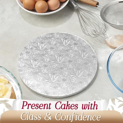 Cakebon Cake Boards 8" Silver Round Cake Drums 1/2" Thick Smooth Edge 3Pack | 8 Inch Cake Drum, Cake Drums 8 Inch, Base para Pastel, Cake Rounds, Cake Base Board, Cake Boards 8 Inch Round - Image 4